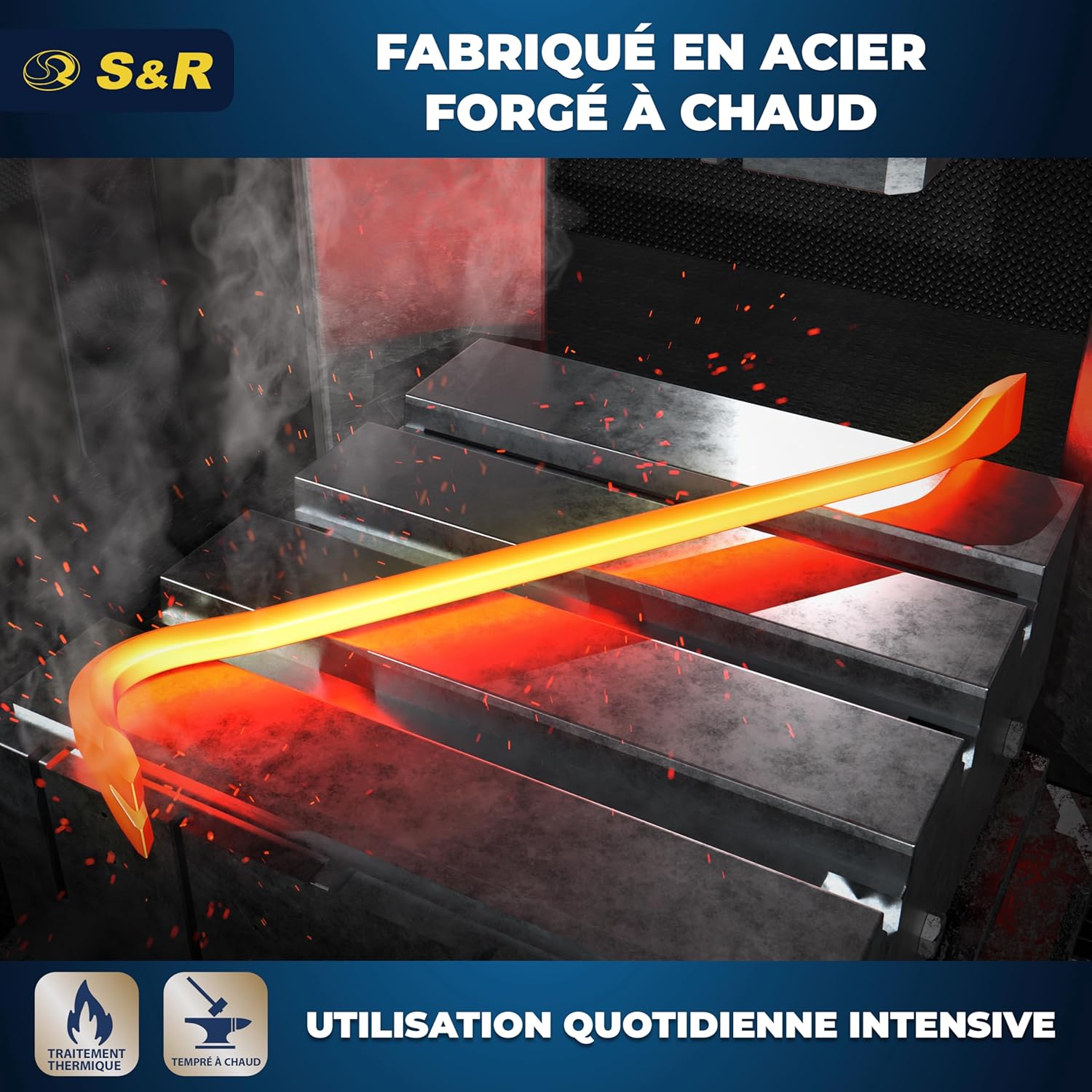 Thumbnail 2 de S&R - Kit Professionnel de Pieds-de-Biche 50 cm et 80 cm (500x16 mm et 800x18 mm) pour Démolition et Découpage
