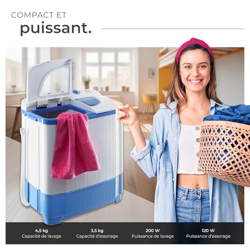 Thumbnail 7 de tectake Mini Machine à laver Portable 2 en 1: lavage et essorage compact pour étudiant et voyage