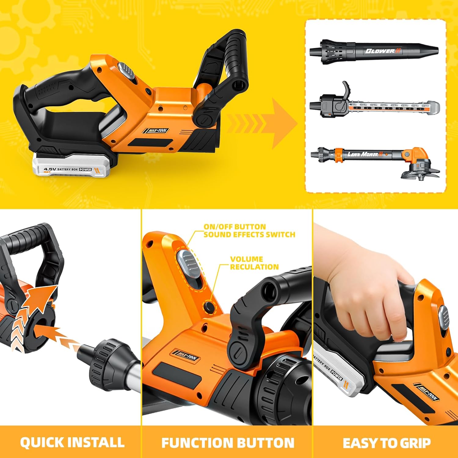 Detalle de Kids Tool Set: 3 in 1 Power Garden Tools with Sounds & Lights