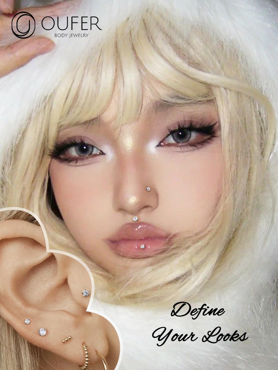 Thumbnail 3 de OUFER piercing naso 18/20G 3 pezzi