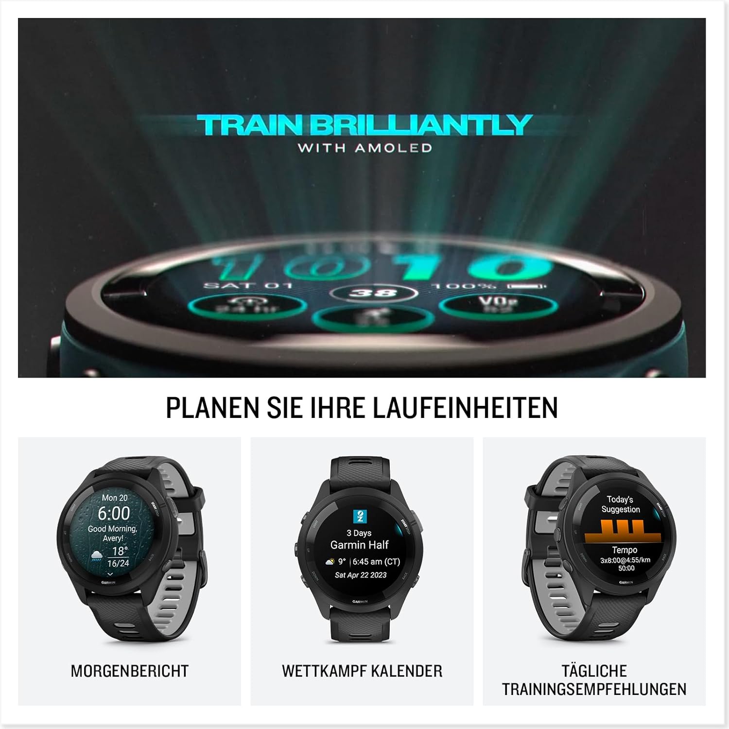 Thumbnail 1 de Garmin Forerunner 265 46mm Laufuhr mit 1,3" AMOLED-Touchdisplay
