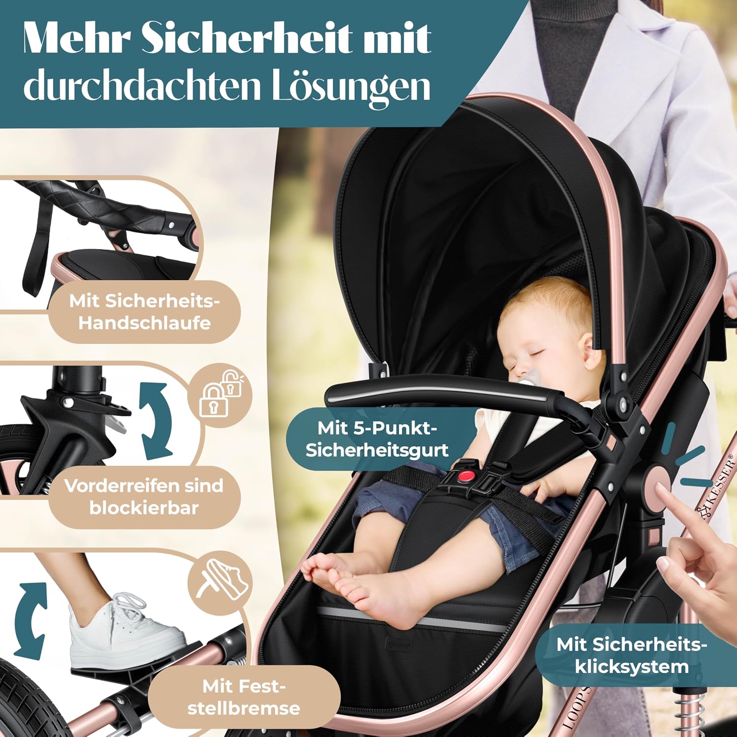 Thumbnail 3 de KESSER Loops 4 in 1 Kombikinderwagen 0–4 Jahre
