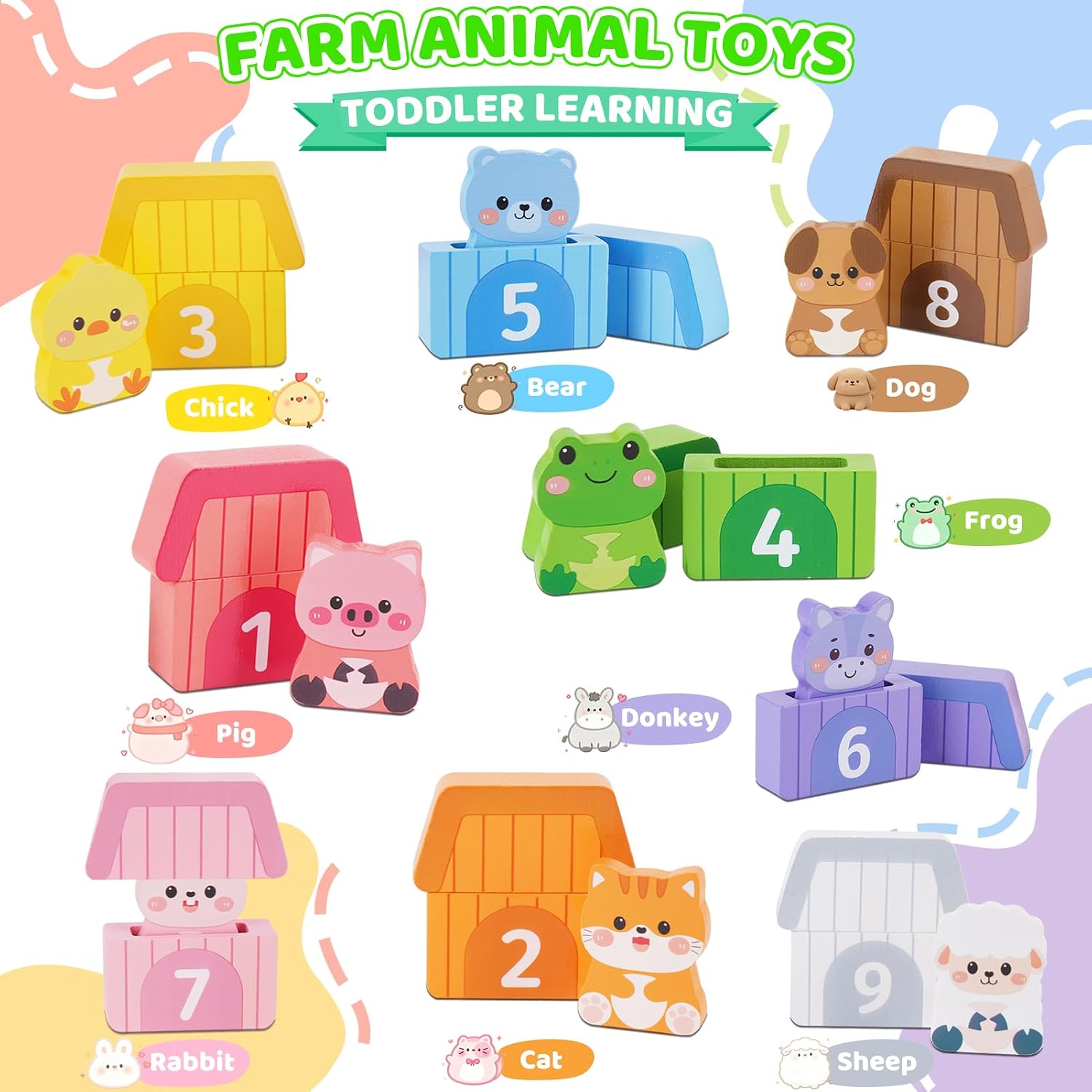 Detalle 2 de Wooden animal matching toy