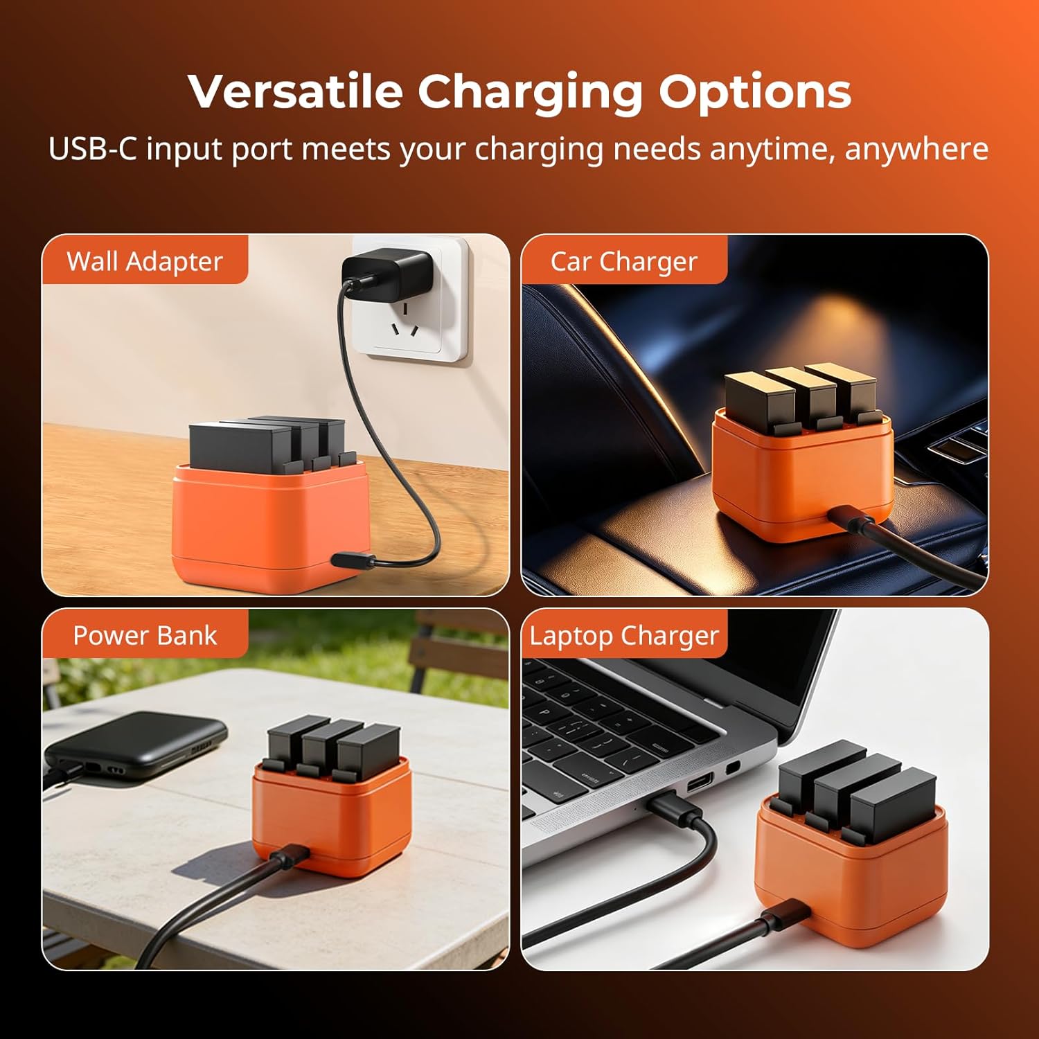 Thumbnail 5 de SmallRig chargeur triple de batterie pour DJI Action 6 / Action 5 Pro / Action 4 / Action 3 et Osmo 360