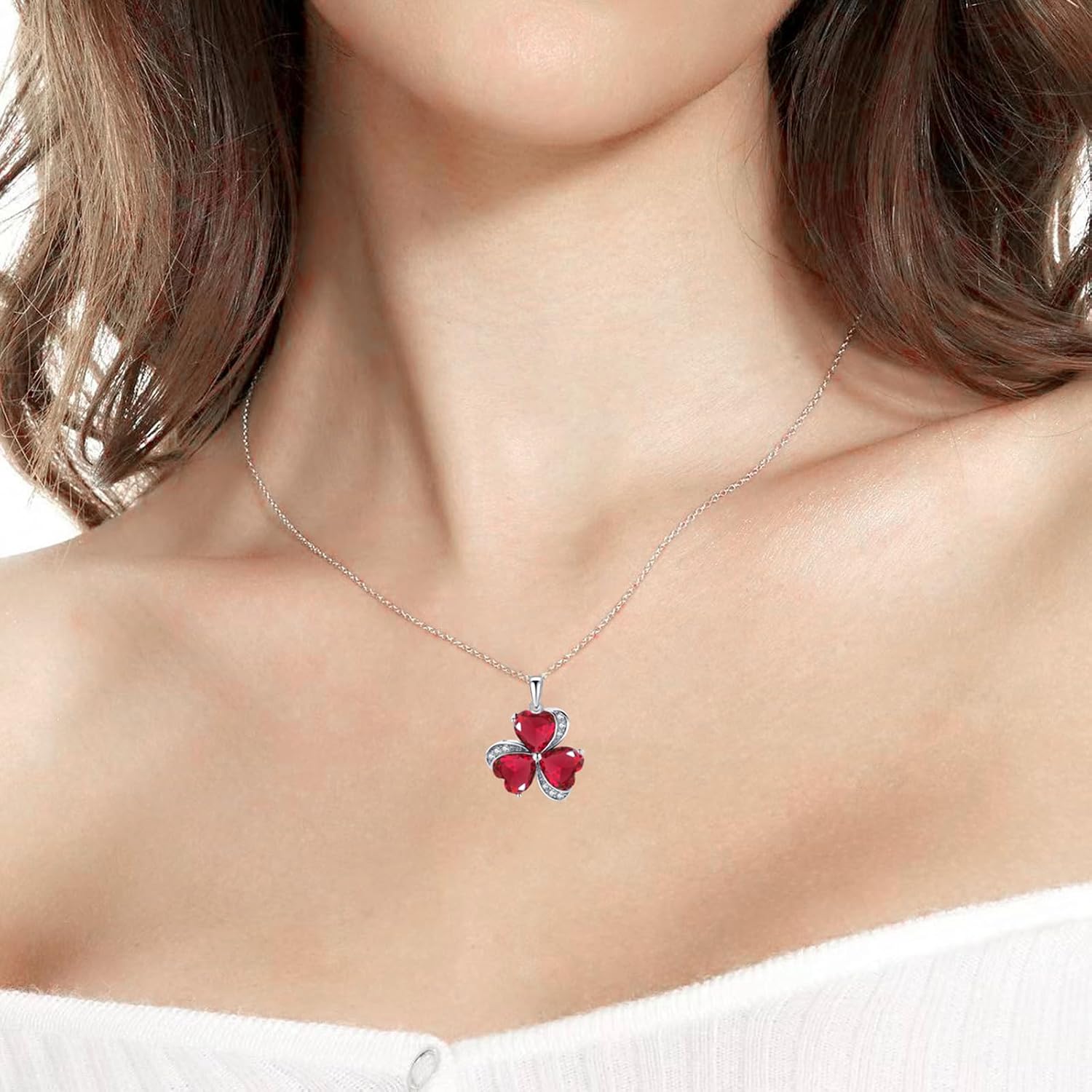 Detalle 2 de VONSSY Elegant Clover Pendant Necklace 🍀