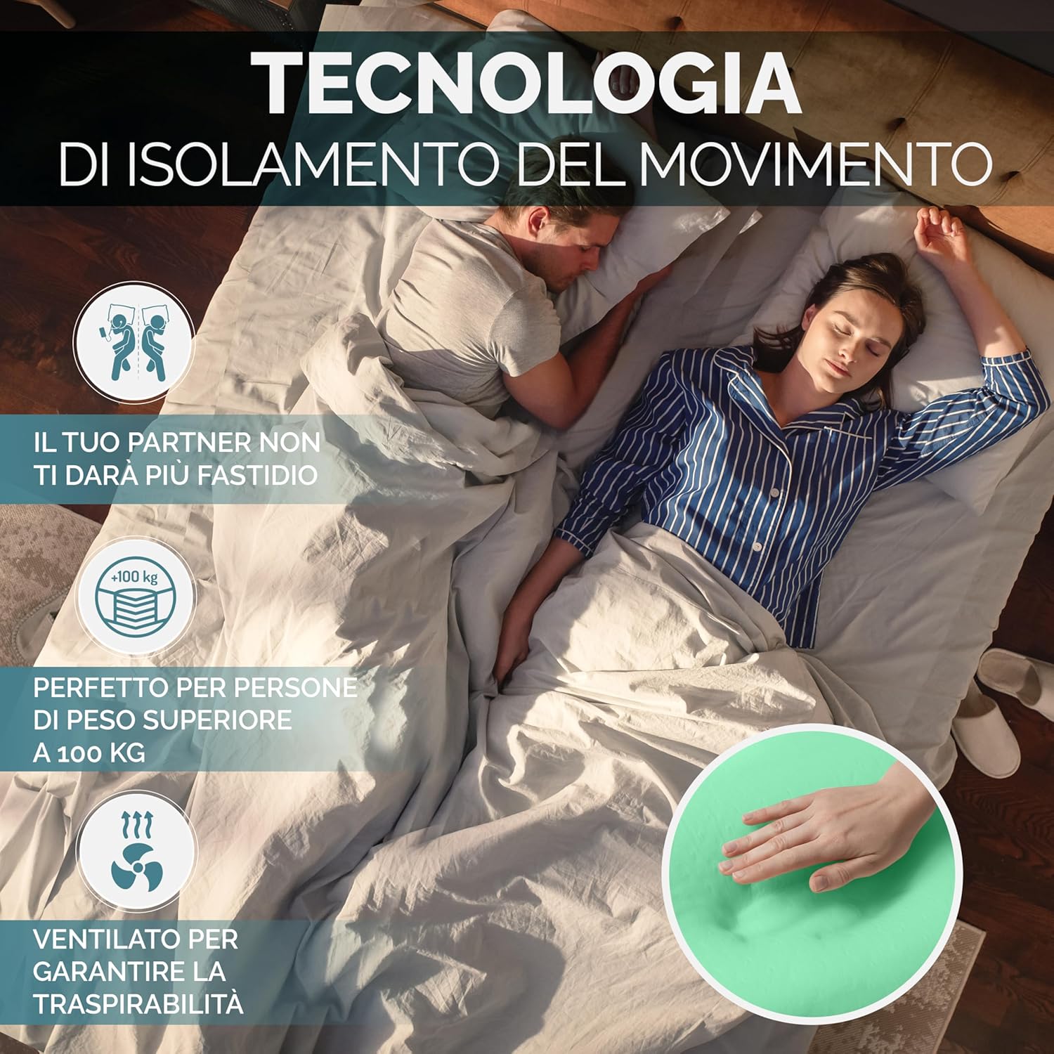 Thumbnail 6 de TANHK Materasso 130x190 cm, 20 cm di altezza - supporto ortopedico, rivestimento sfoderabile e lavabile