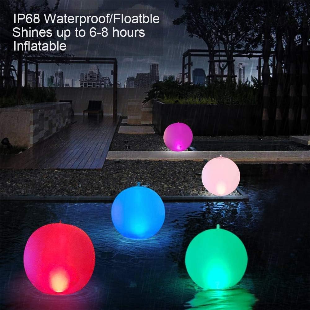 Detalle de Esuper CT212 Inflatable Solar Pool Lights, 14-Inch, IP68, Colour-Changing