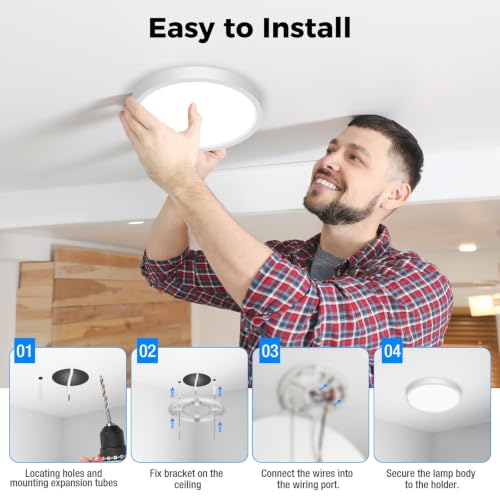 Thumbnail 7 de Peasur Plafón LED Techo Baño 15W, regulable 3000–6500K, IP54, 18×1.6 cm