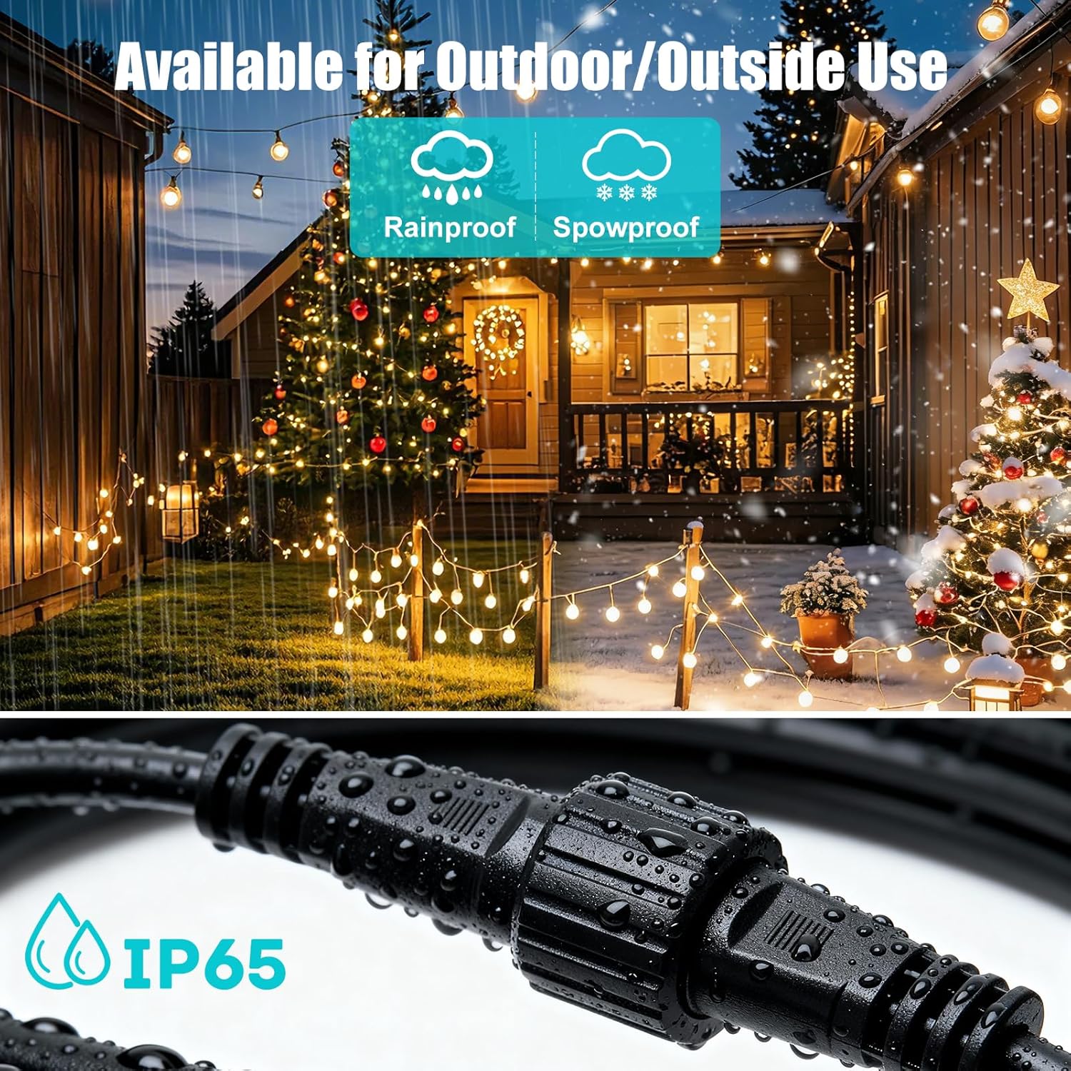 Thumbnail 3 de A.bigwhale Lichterkette Verlängerung 6 m (2-polig) IP65 für Weihnachtsbeleuchtung im Außenbereich