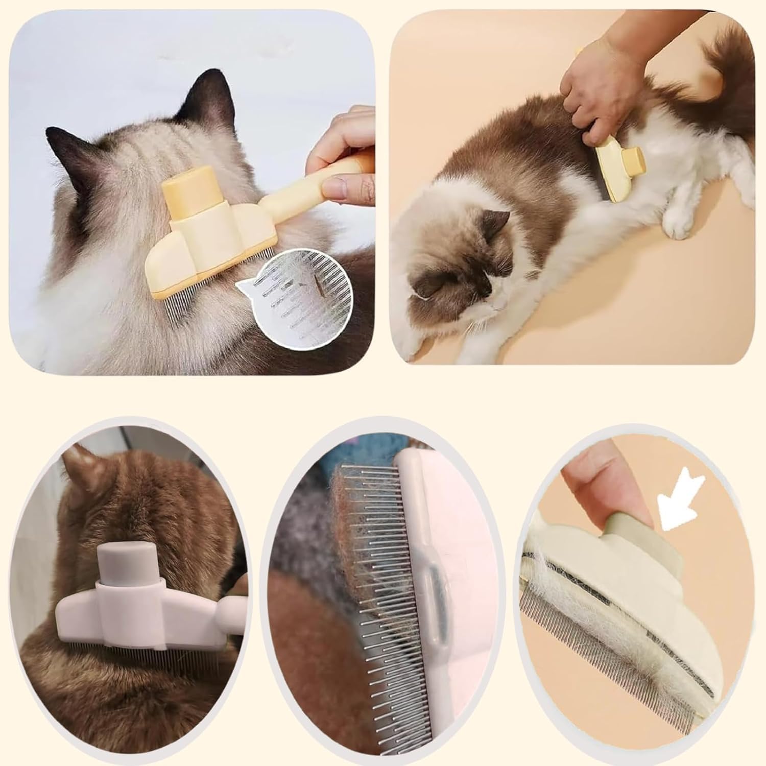 Detalle 2 de Fellblitz Bürste Katze 3-teiliges Pflegekit