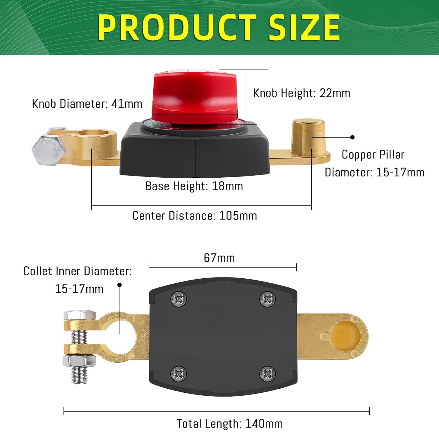 Thumbnail 1 de Bolatus Batterie- Trennschalter 12V–48V (Negativpol) – 200 A, wasserdicht für Auto, Truck, Boot & Wohnmobil