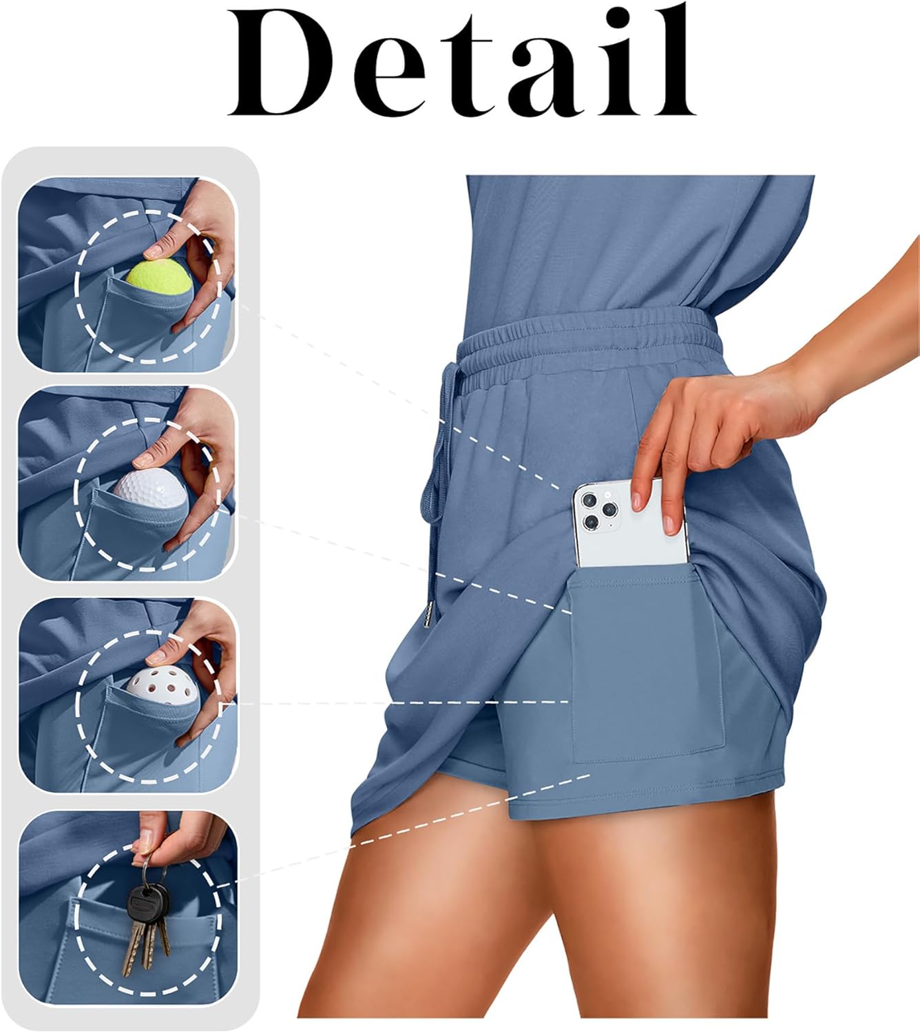 Thumbnail 3 de NIASHOT Two-Piece Skirt Set for Women (V-Neck Top + Tennis Skort with Pockets)