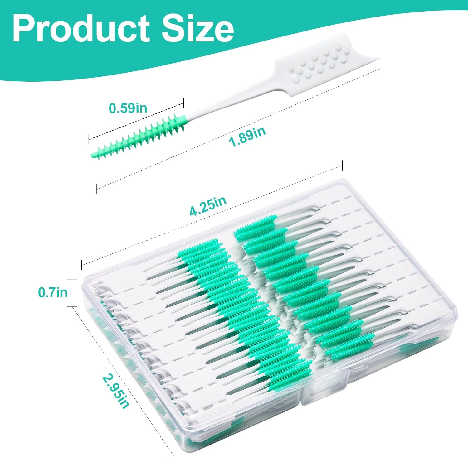 Detalle 2 de ACSKD 300-Piece Interdental Brushes with Silicone Head – Braces Care Set