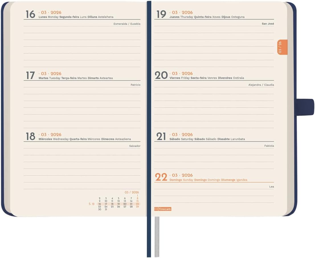 Thumbnail 3 de Finocam Agenda 2026 Semana Vista Horizontal
