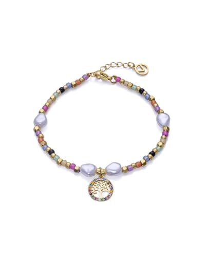 Detalle de Viceroy Kiss: Pulsera mujer con cristal bañada en dorado, 17,5 cm