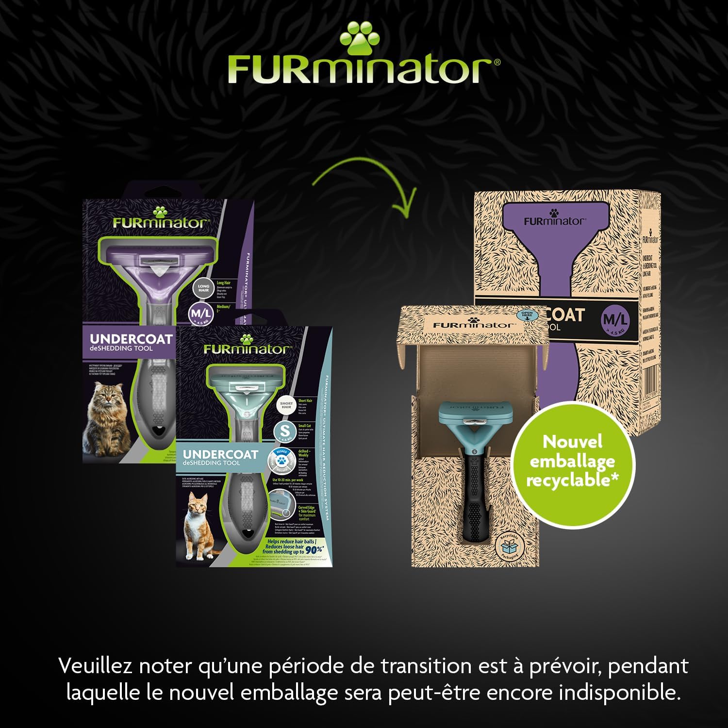 Detalle de FURminator Outil de Toilettage pour Chat à Poils Longs de Petite Taille – Brosse Anti-mue S ergonomique