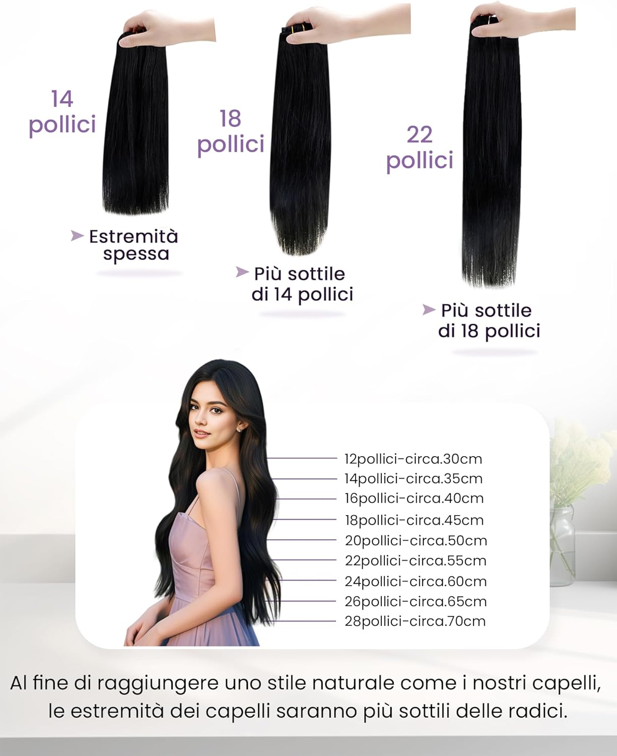 Thumbnail 5 de LaaVoo Extension capelli veri clip marrone scuro 30 cm 80 g 💇♀