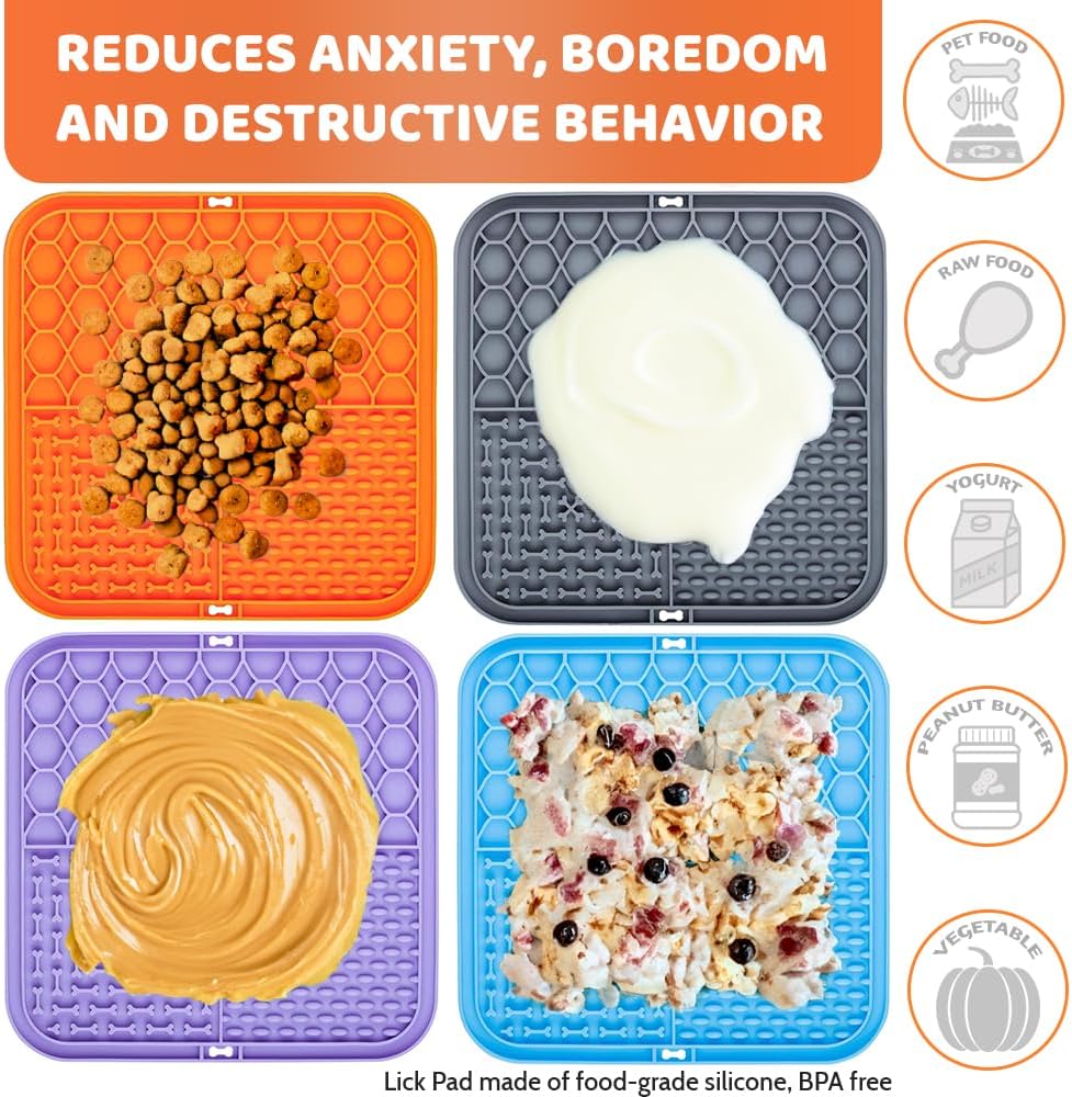 Thumbnail 4 de Aileem 4 Pcs Licky Mats for Dogs Puppy – suction cup lick mats for slow feeding, bathing and training