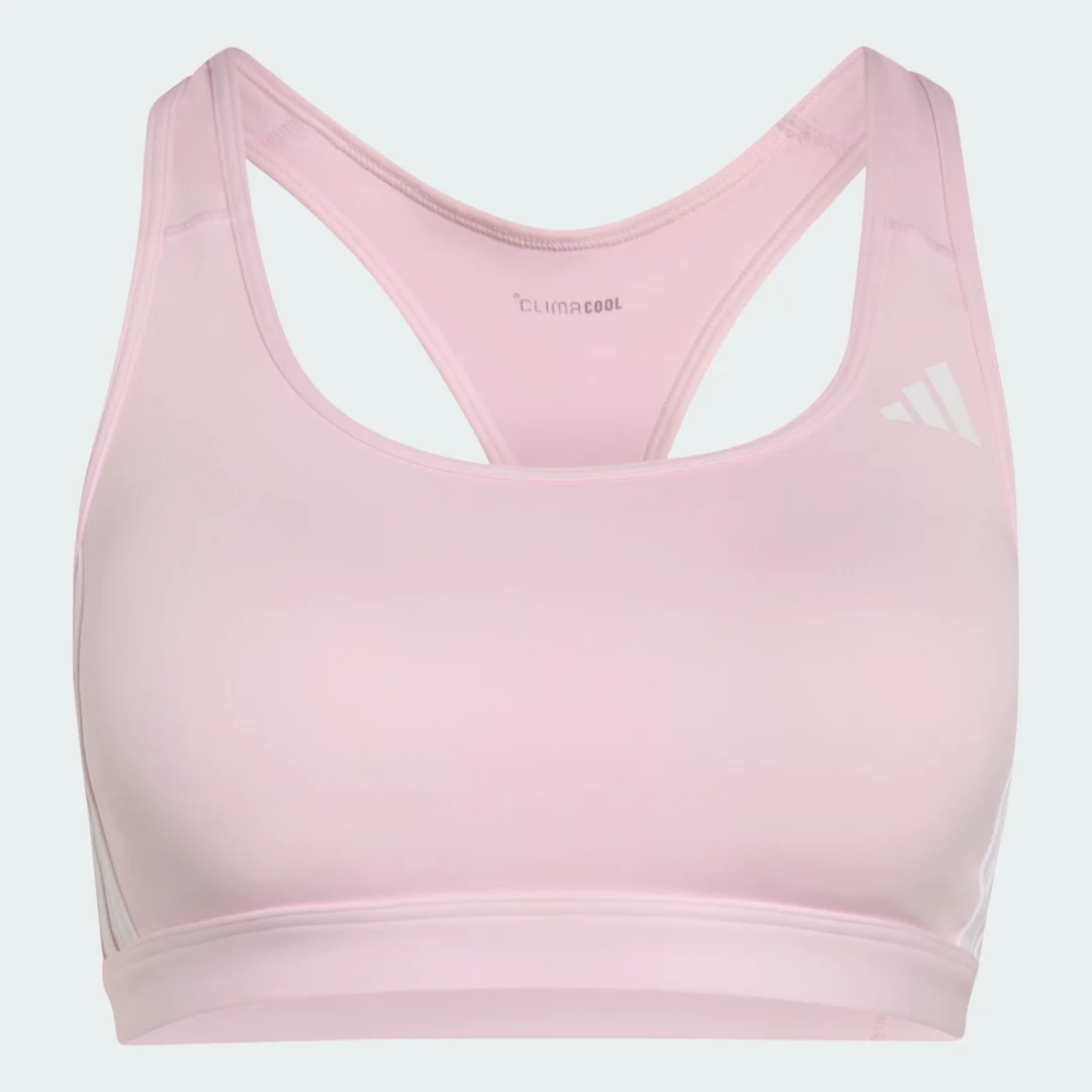 Detalle 2 de Sujetador de entrenamiento Optime Essentials 3 Stripes – Adidas, impacto medio