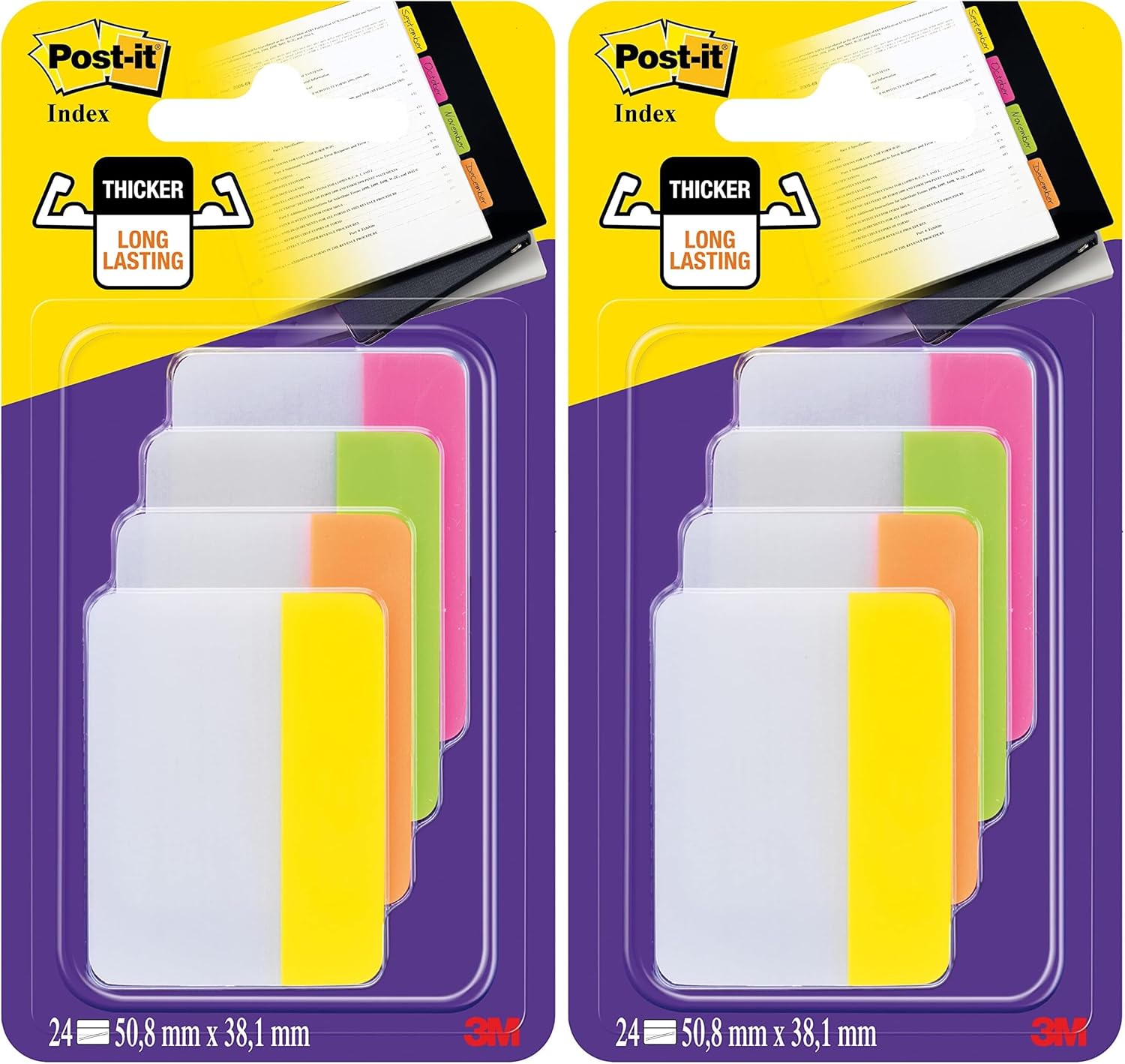Detalle 2 de Post-it 26445 Miniset Frecce 96 Segnapagina – Freccia, 4 colori (Rosso/Giallo/Verde/Blu)