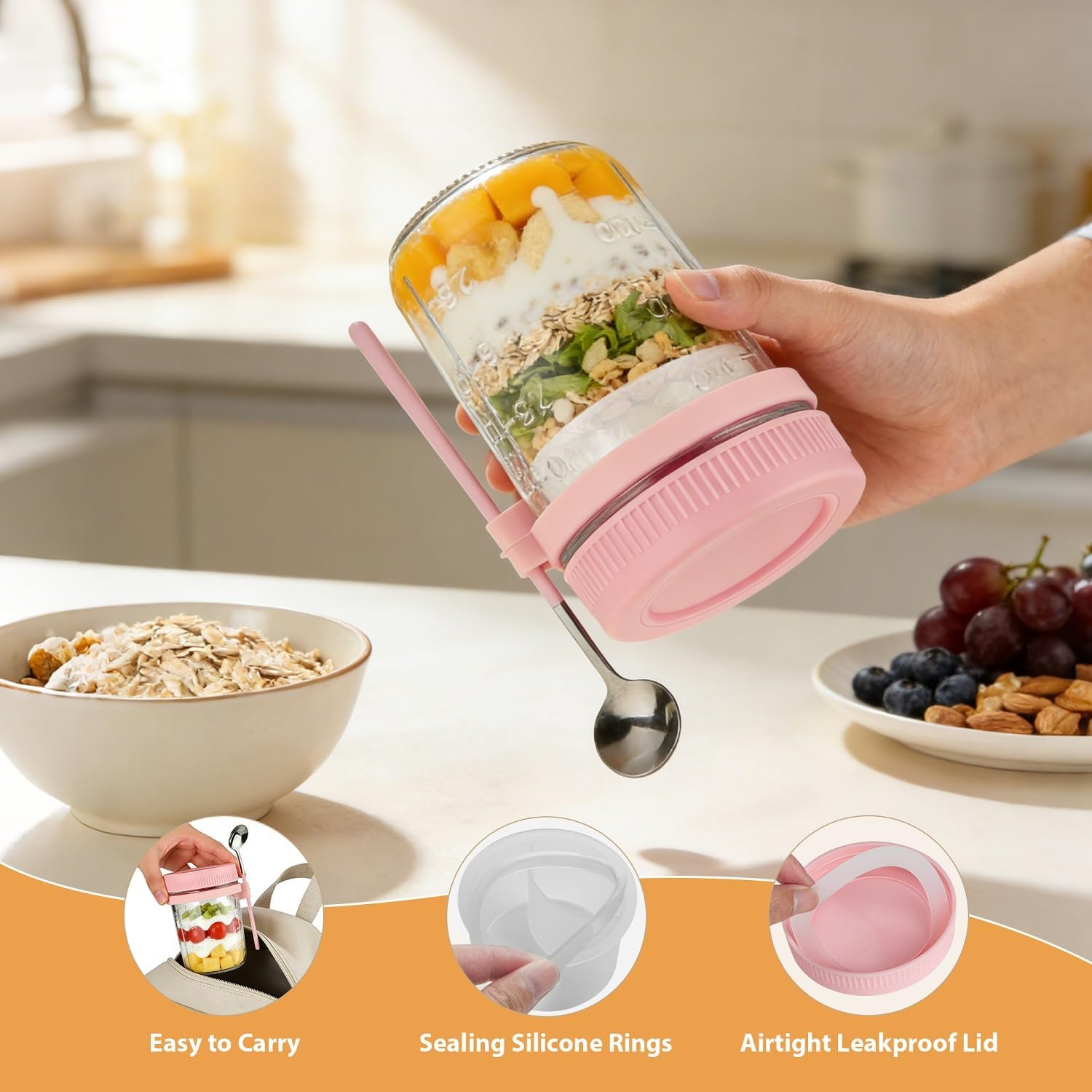 Detalle 2 de Overnight Oats Jars 16 oz 🥣
