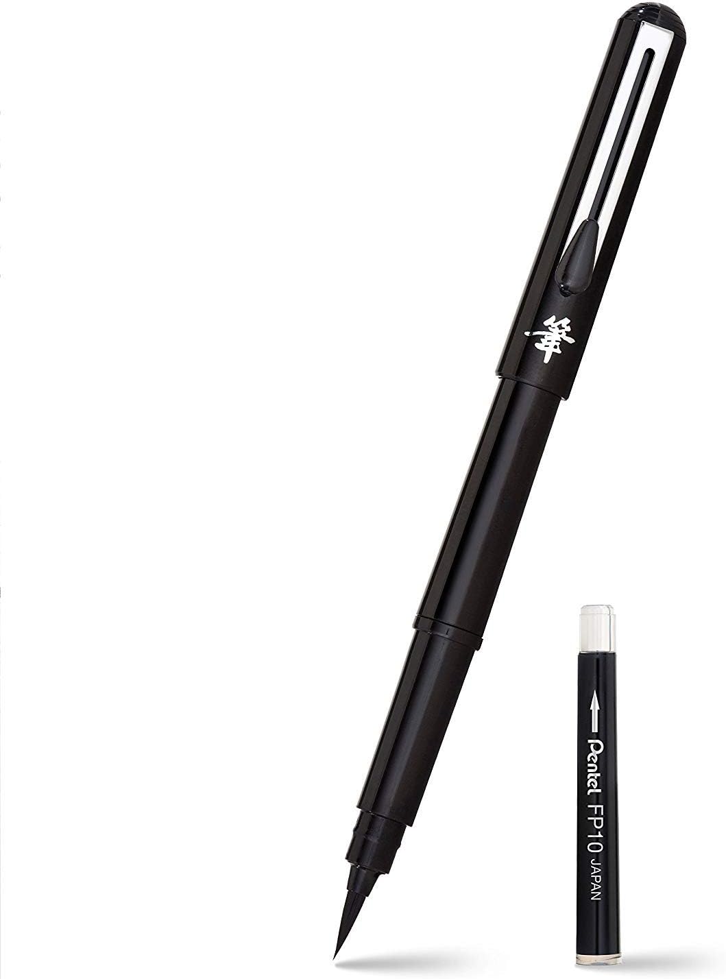 Detalle de Pentel Arts Pocket Brush Pen with 2 Refills, Black Pigment Ink