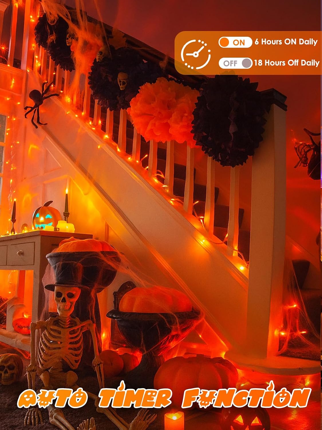 Detalle 2 de Battery-Operated Halloween String Lights, 33 Feet