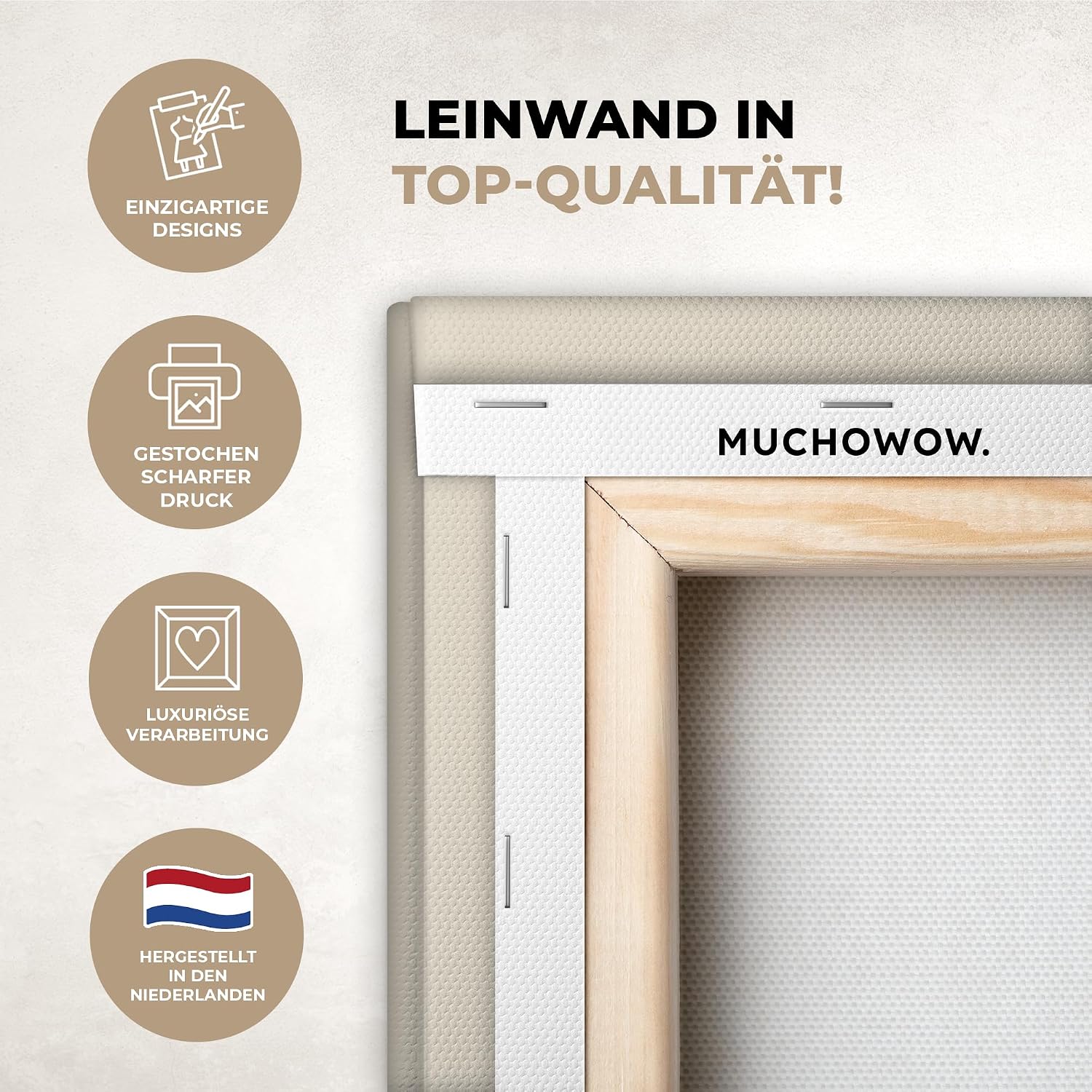 Thumbnail 2 de MuchoWow© kunstdruk op canvas, 20 x 30 cm, staand en abstract in pastel