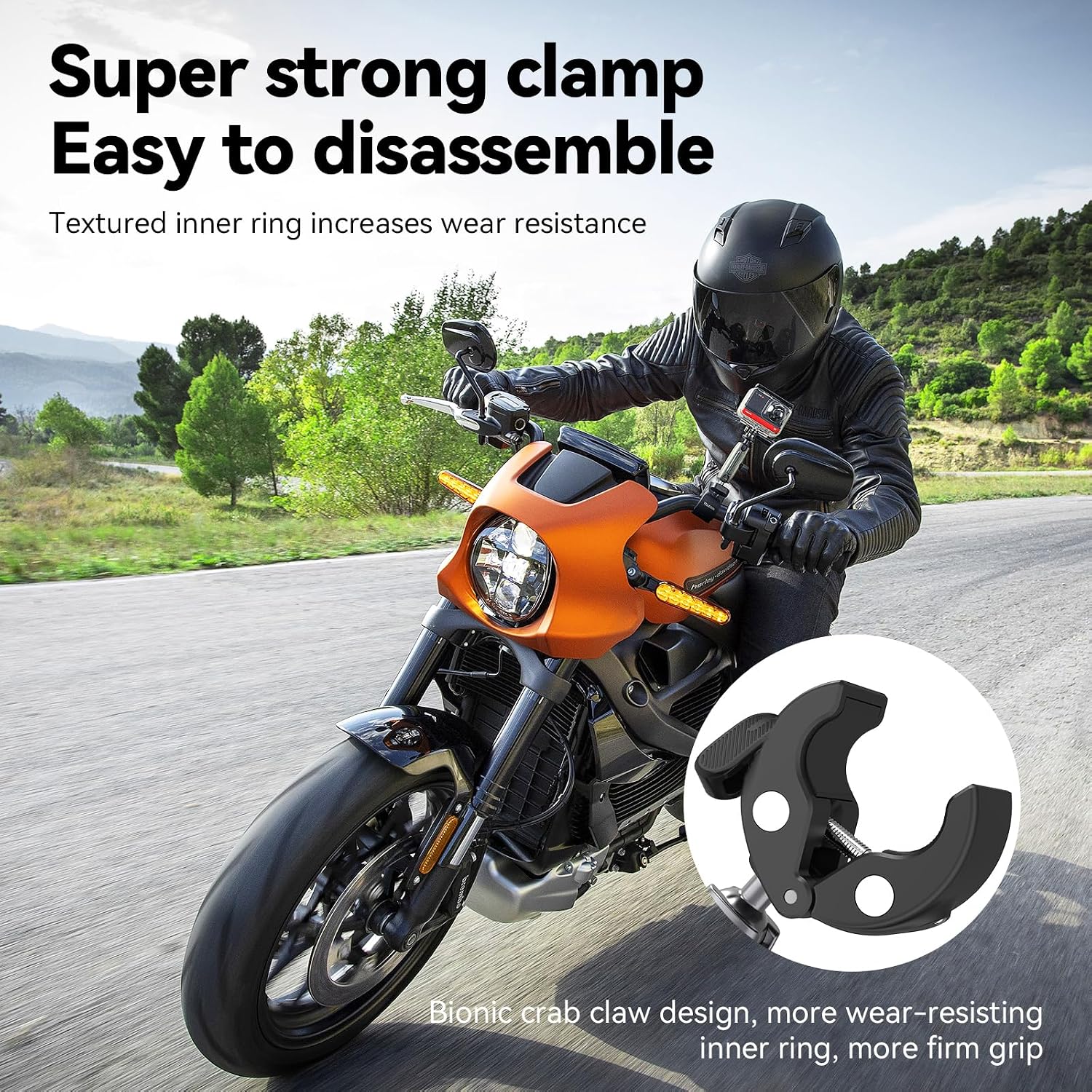 Detalle 2 de TELESIN Motorrad Halterung für Action-Cams mit 360°