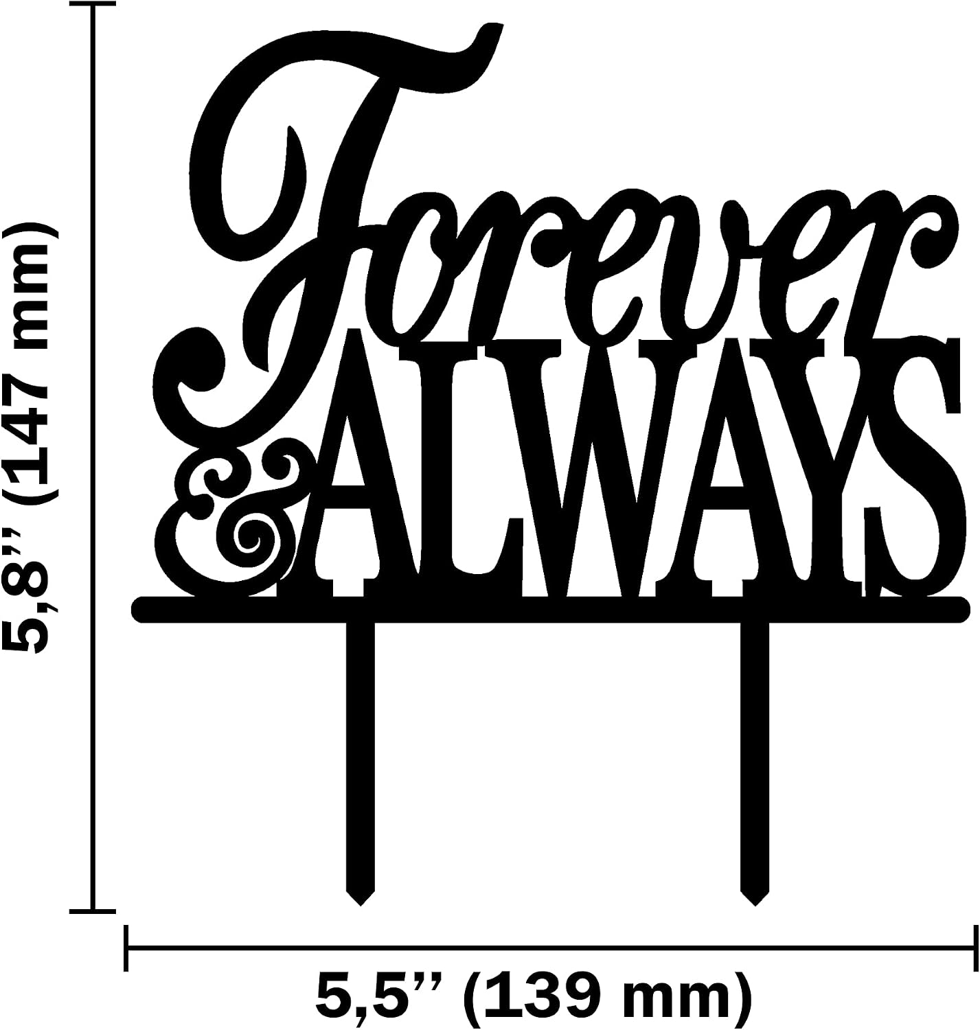 Detalle de CARISPIBET Forever & Always Acrylic Cake Topper