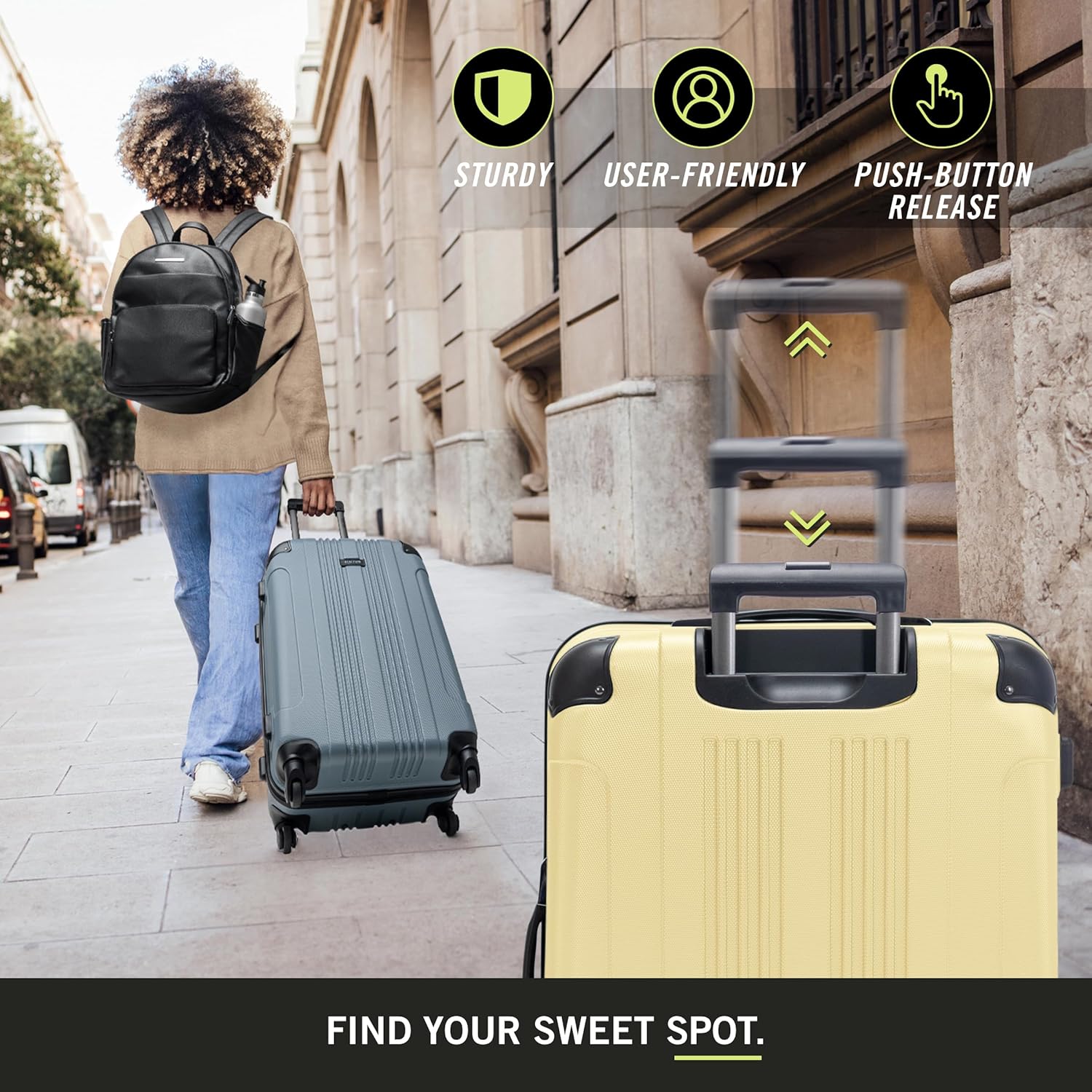 Thumbnail 4 de Kenneth Cole REACTION Out of Bounds Lightweight 4-Wheel Spinner Carry-On (20-Inch) in Pale Banana