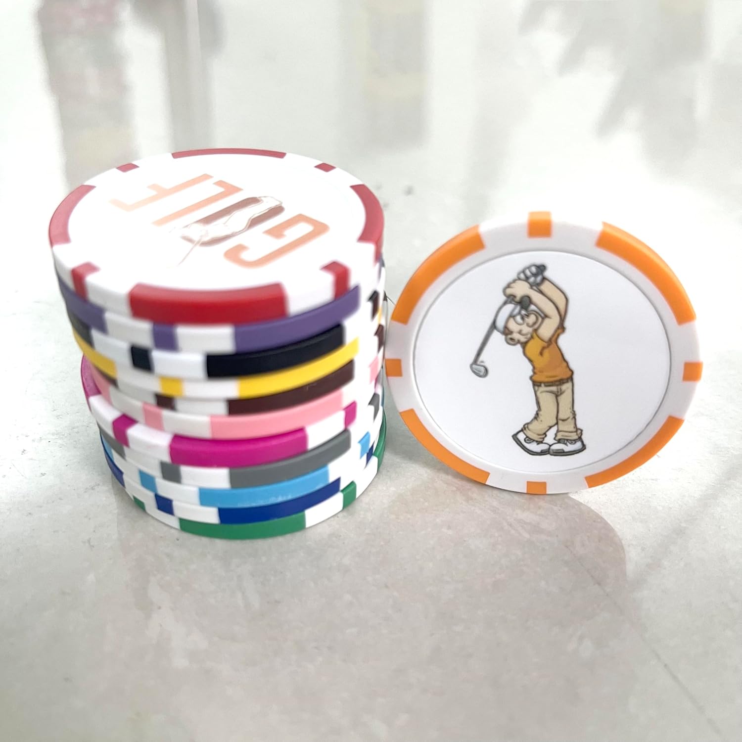 Thumbnail 1 de HH-GOLF Golf Ball Marker Poker Chips – 12 Styles, Golf Themed Ball Markers