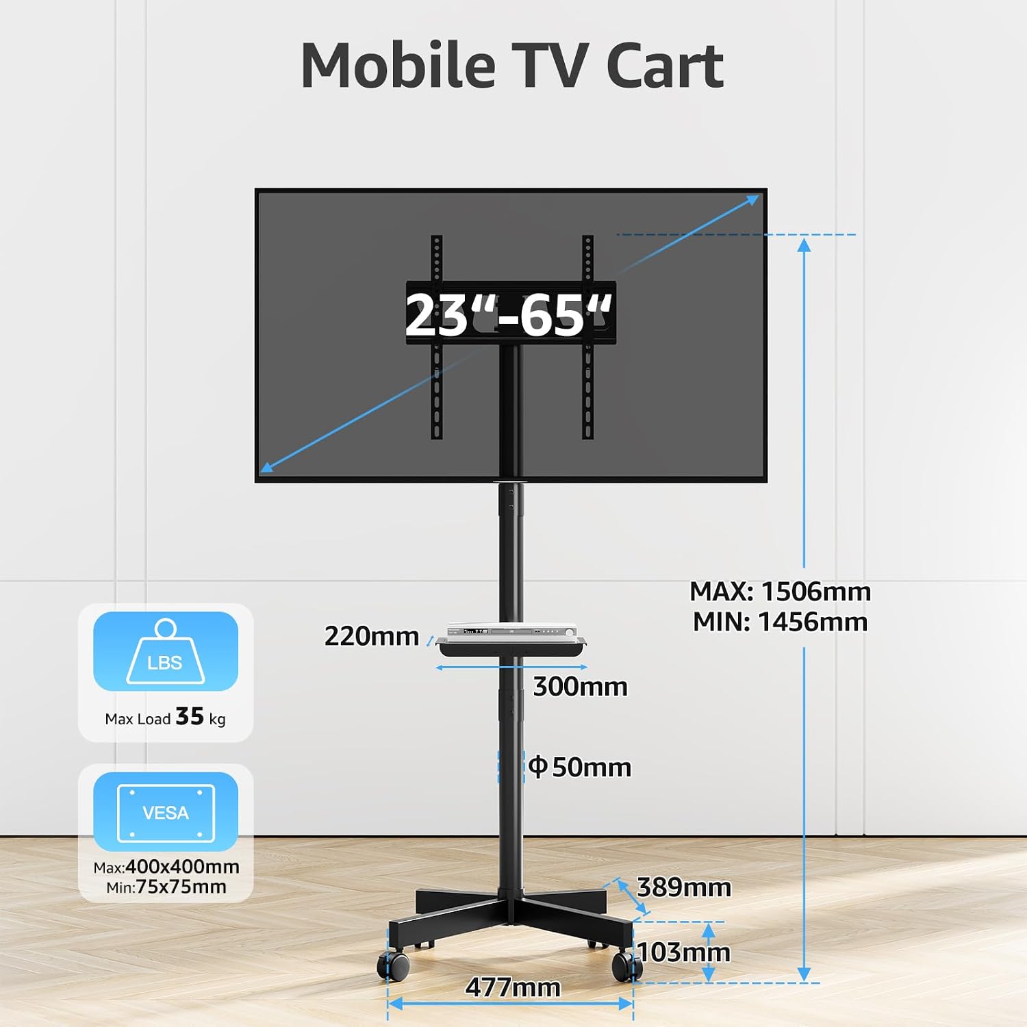 Thumbnail 1 de MOUNTUP Mobile TV Stand EU1117B 35kg