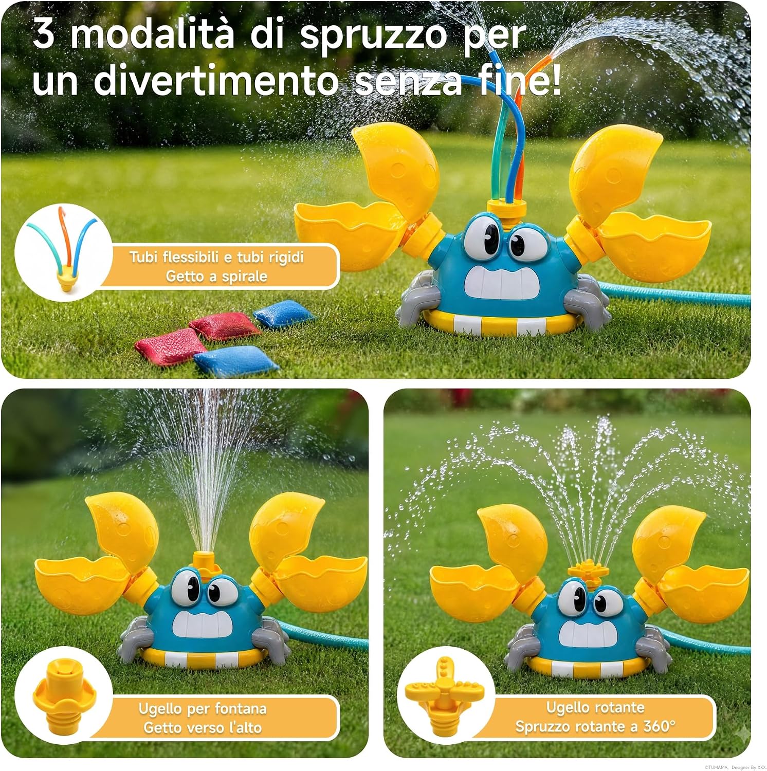 Detalle de Meribbit Giochi d'Acqua per Bambini con Cornhole e 3 Getti: divertimento estivo all'aperto