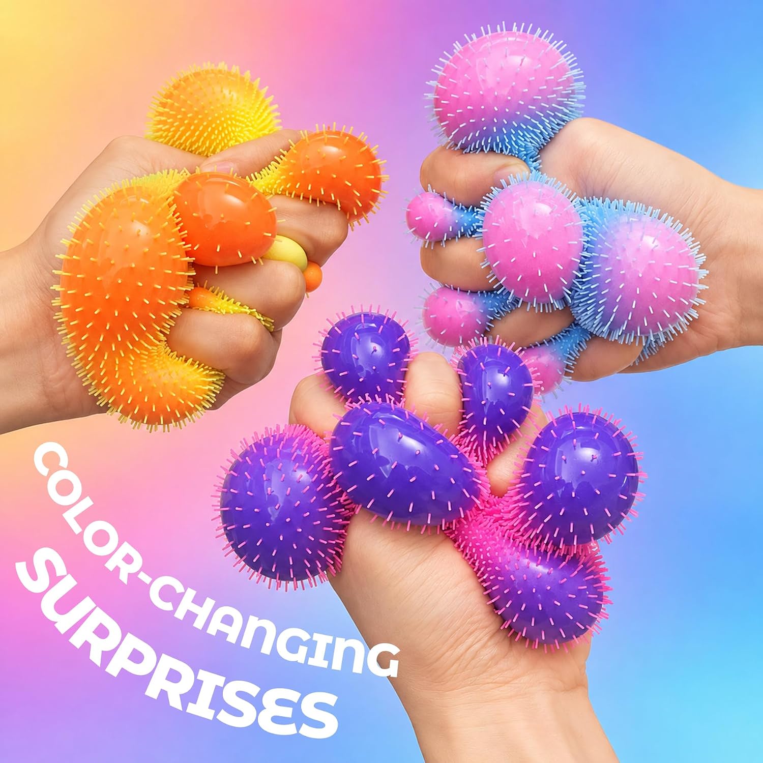 Detalle 2 de XMNZD A-Colorfuball-Red Color-Changing Silicone Stress Ball, 2.6-Inch Fidget Toy