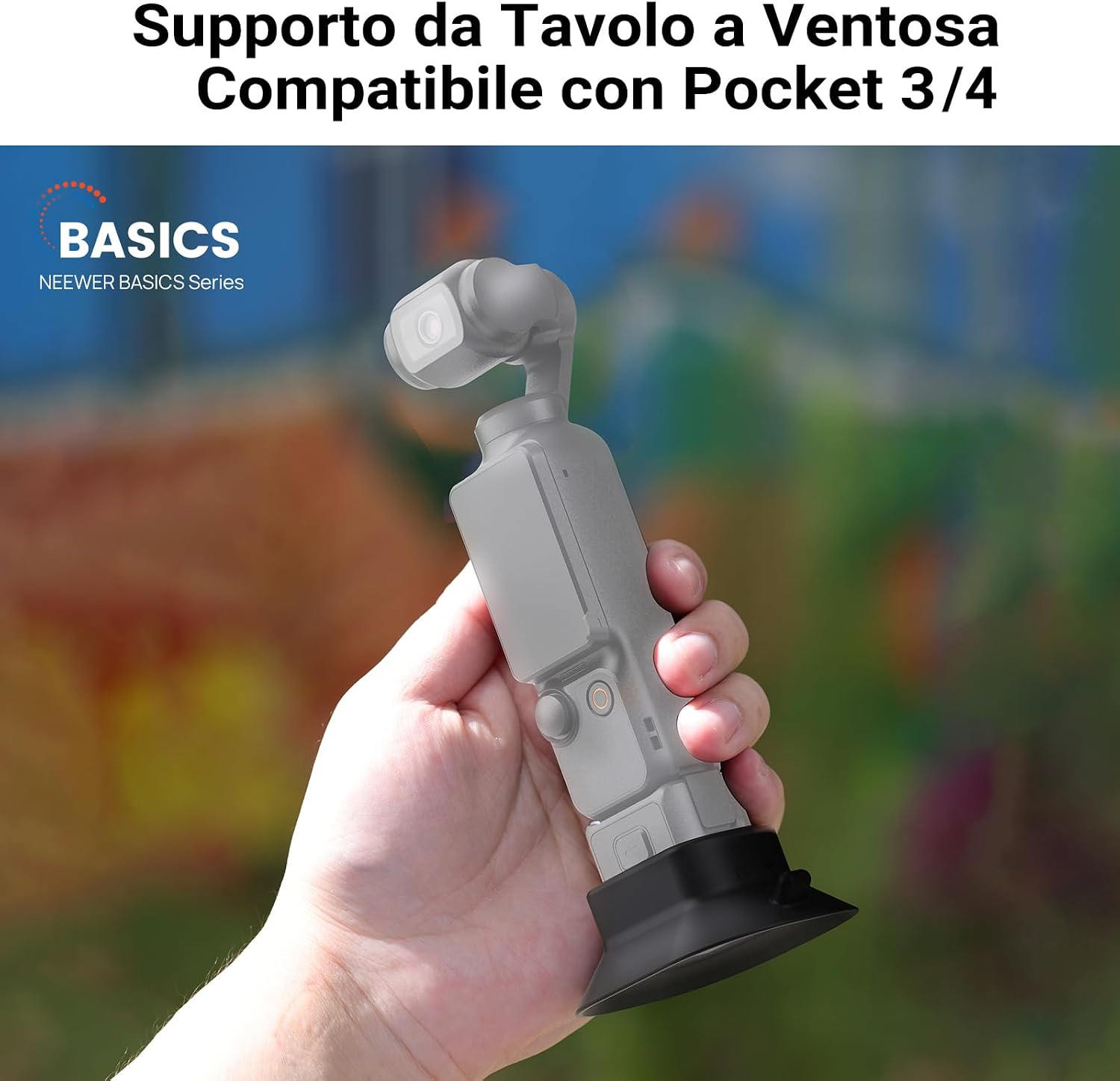 Thumbnail 1 de NEEWER BASICS Base a ventosa in silicone per DJI Osmo Pocket 3 e 4, supporto da tavolo AC023