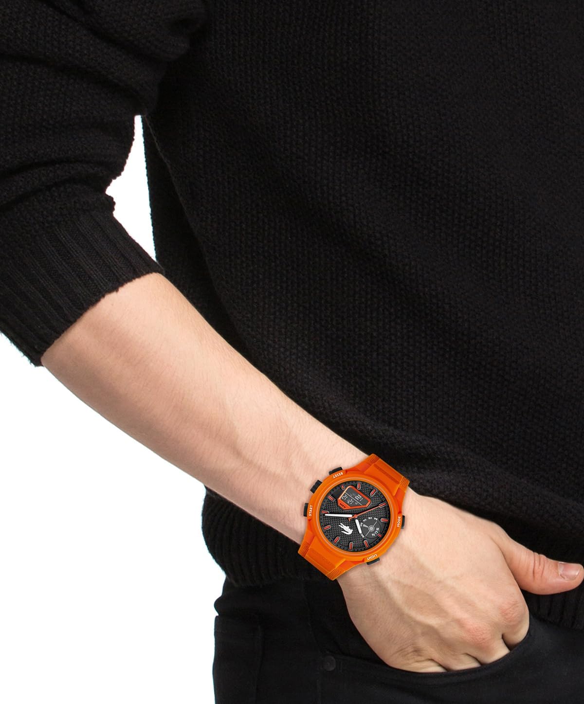 Thumbnail 4 de Lacoste LC33 Orologio Quarzo Multifunzione Analogico-Digitale da uomo/donna, cassa 44 mm, cinturino silicone arancione