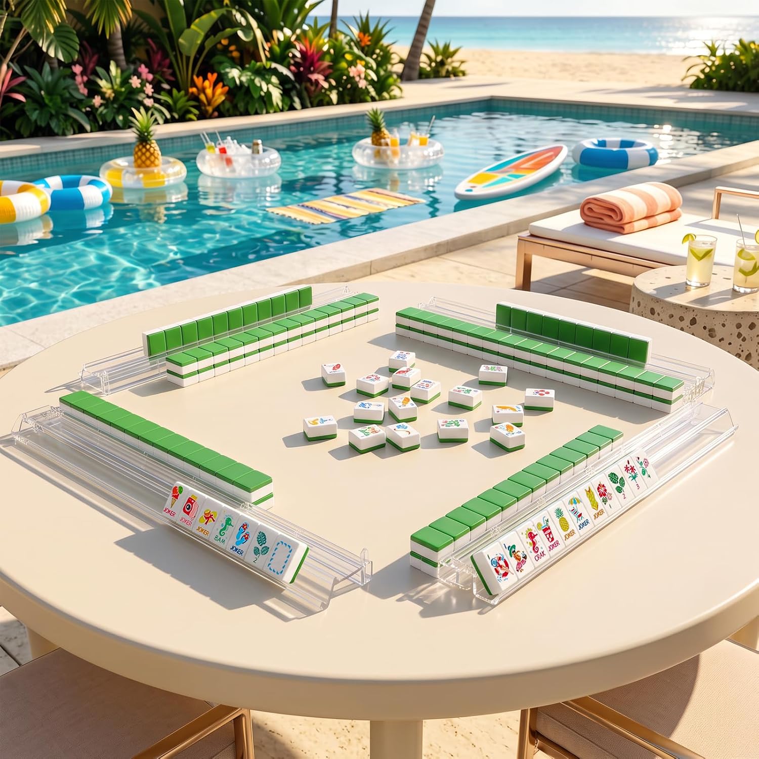 Detalle de Majolicia American Mahjong Tile Set, 160 Tiles