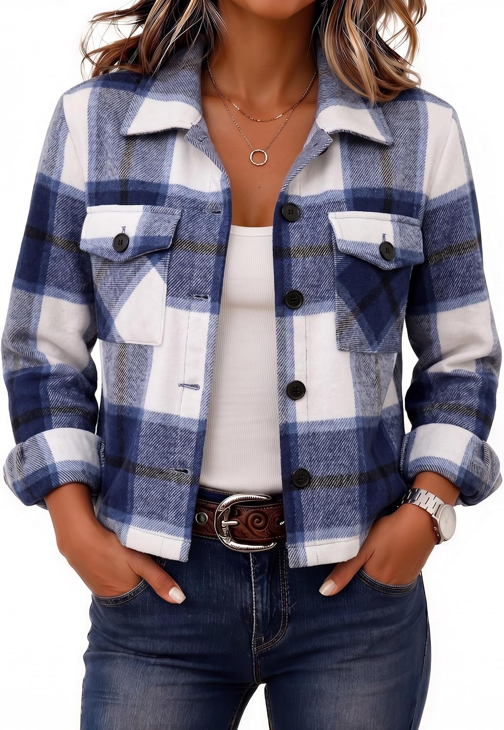 Detalle de Zeagoo Cropped Shacket Jacket