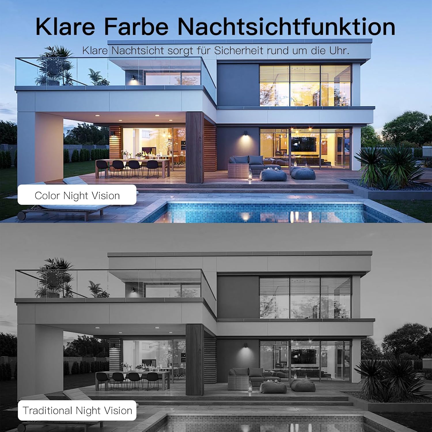 Detalle de VIM TAG 2,5K WLAN-Außenüberwachungskamera mit KI-Bewegungserkennung, 5G/WLAN, 2er-Set
