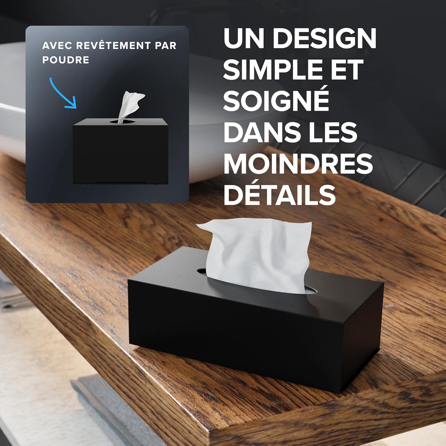 Thumbnail 5 de Ovimar Gronnoya – Boîte de mouchoirs en acier inoxydable noir mat, practical et décorative