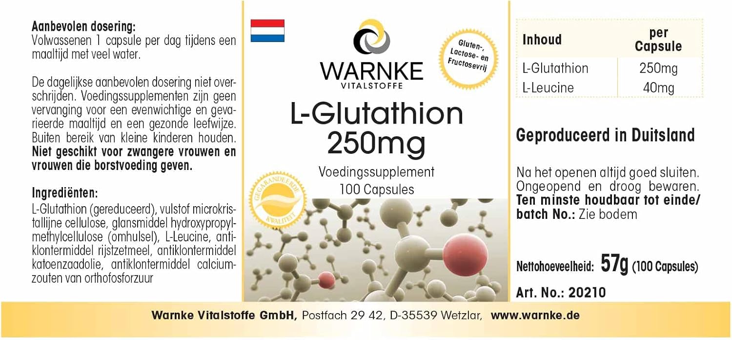 Thumbnail 6 de Warnke Vitalstoffe L-Glutatión 250mg 💊, 100 cápsulas