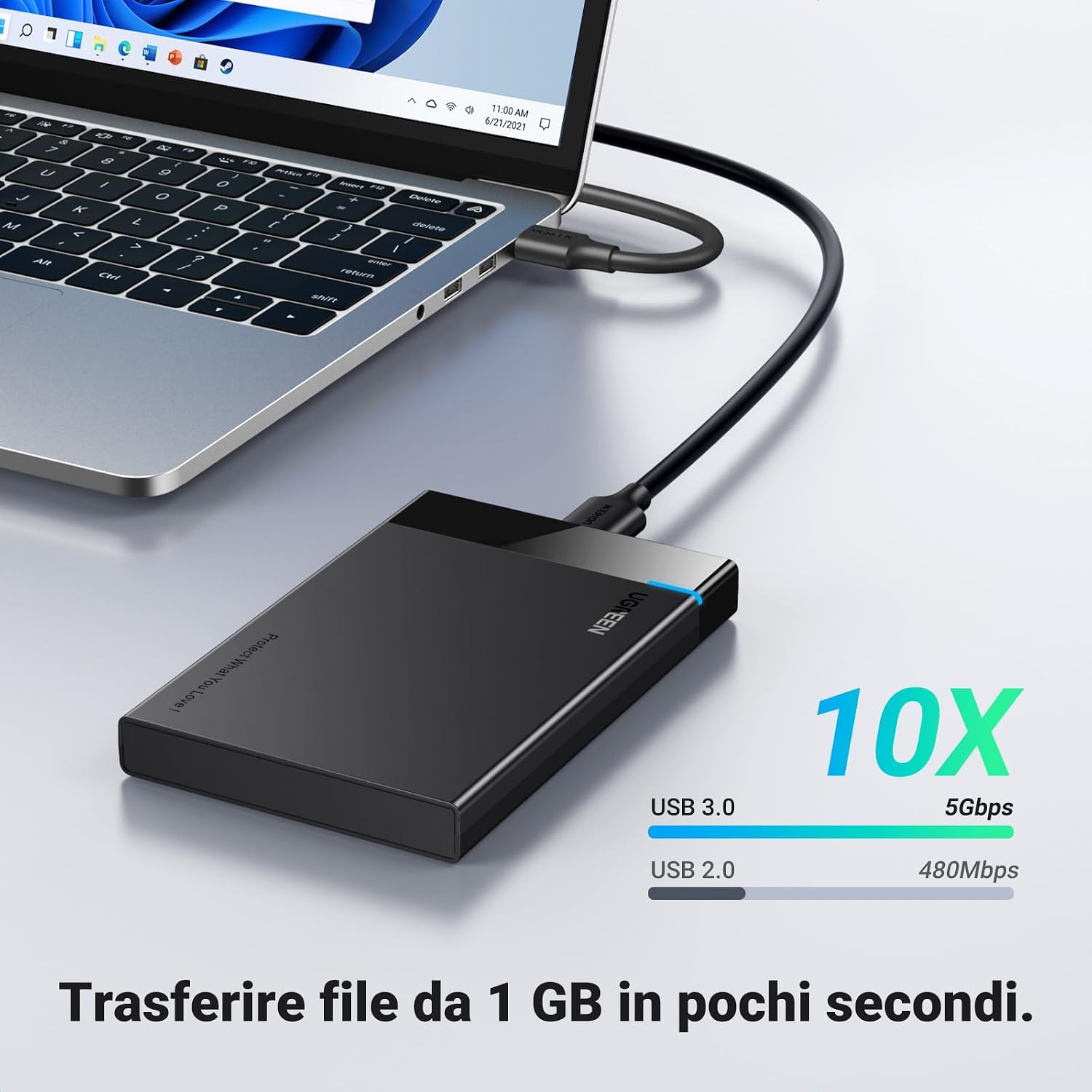 Detalle 2 de UGREEN Case esterno disco 2,5 USB 3.0
