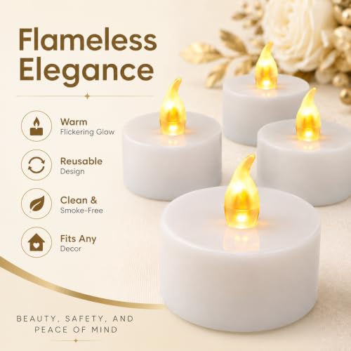 Thumbnail 2 de Bougies chauffe-plat LED Kawaology, 24 paquets – ambiance sans flamme et sécurité pour fêtes et célébrations
