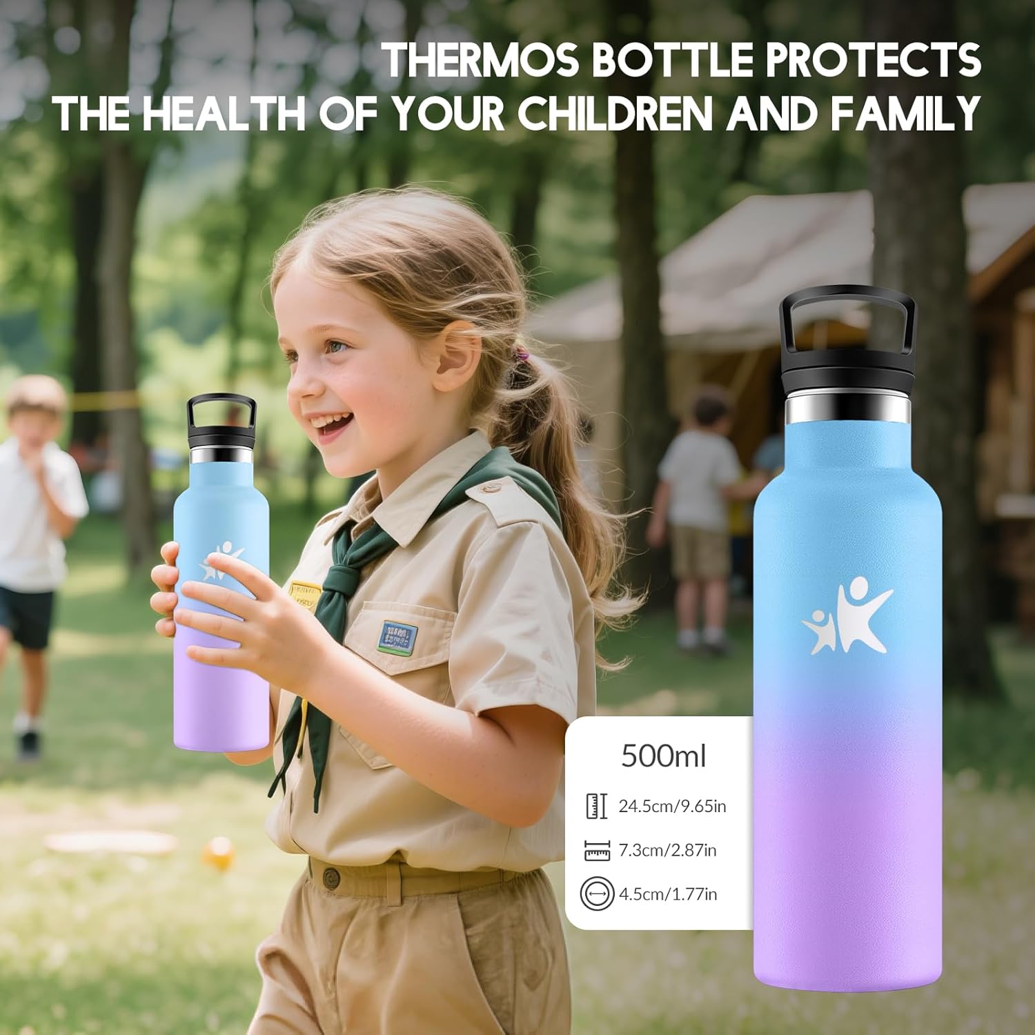 Thumbnail 5 de HoneyHolly Botella Agua 500ml Niños y Adultos Sin BPA 💧