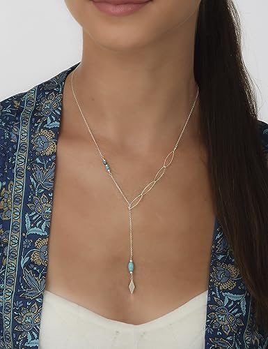 Thumbnail 7 de Annika Bella Silver Turquoise Beaded Y Necklace for Women