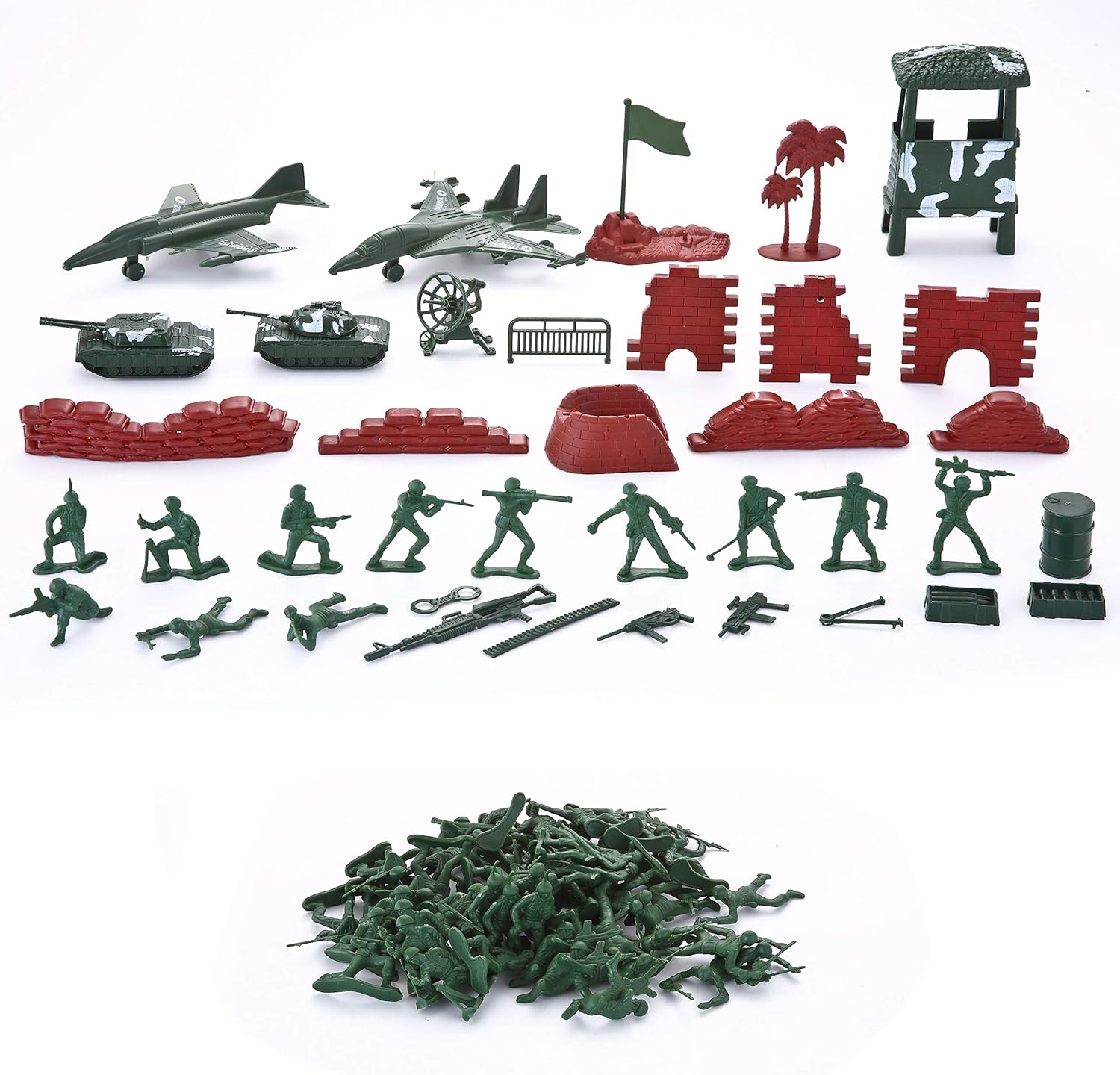 Detalle de JOYIN 164 Pcs Military Soldier Playset: Deluxe Army Men Battle Group