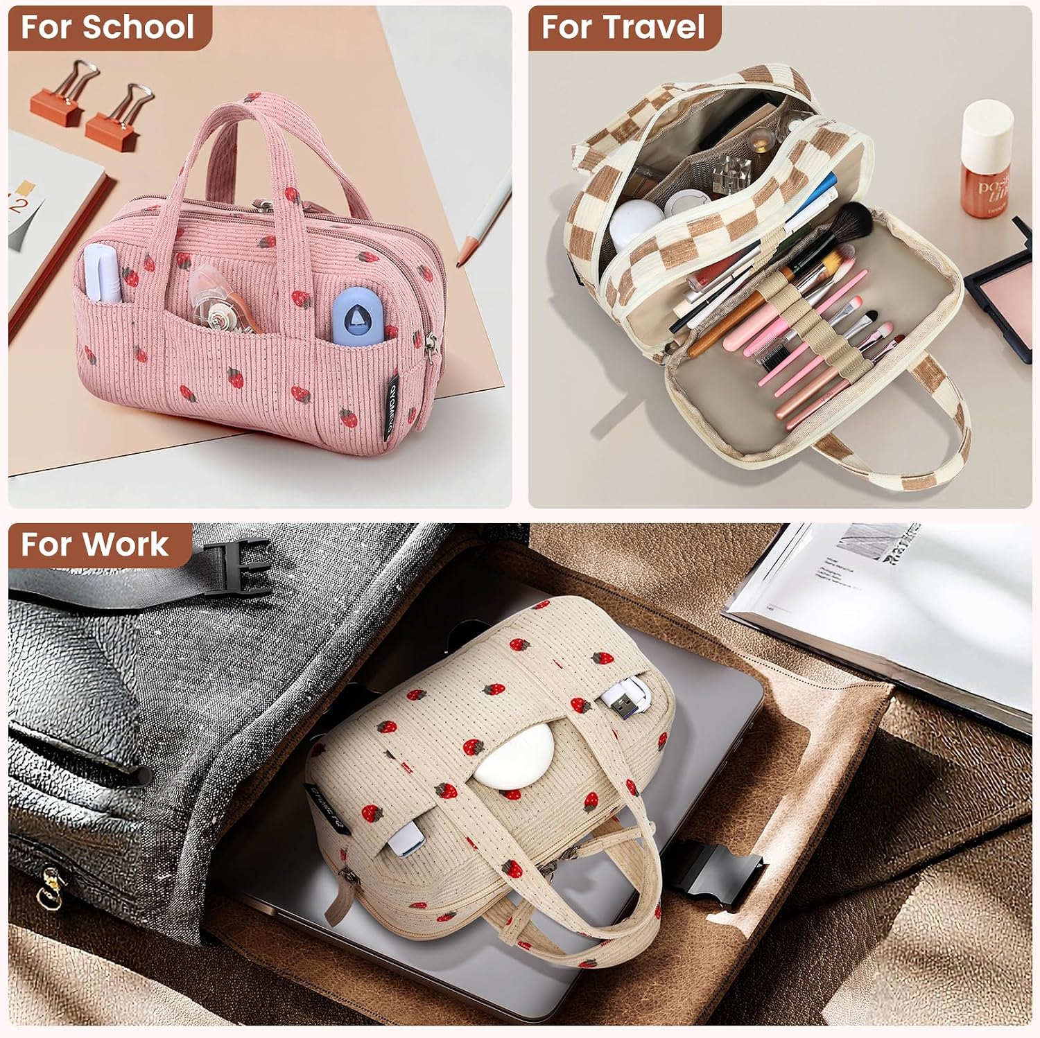 Detalle de QYQMEYQ Large Pencil Case Pouch with 5 Compartments ๐