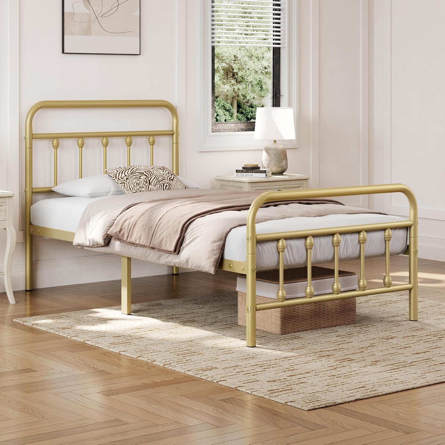 Detalle de Yaheetech Metal Platform Bed Frame, Twin