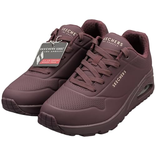 Thumbnail 8 de Skechers Damen Uno Stand On Air Trainers – Burgundy Duraleather / Mesh, Größe 38 EU